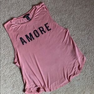 “Amore” pink tank top